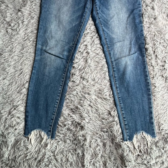 Lucky Brand Jeans Womens 4 Mid Rise Ava Skinny Whiskered Raw Hem Denim Blue - Picture 3 of 11